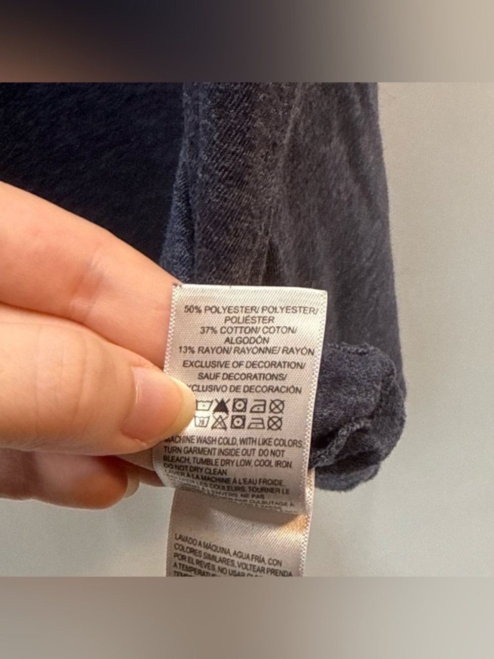 Lucky Brand Women’s Blue Gray Ace Card Graphic T-Shirt - Picture 7 of 7